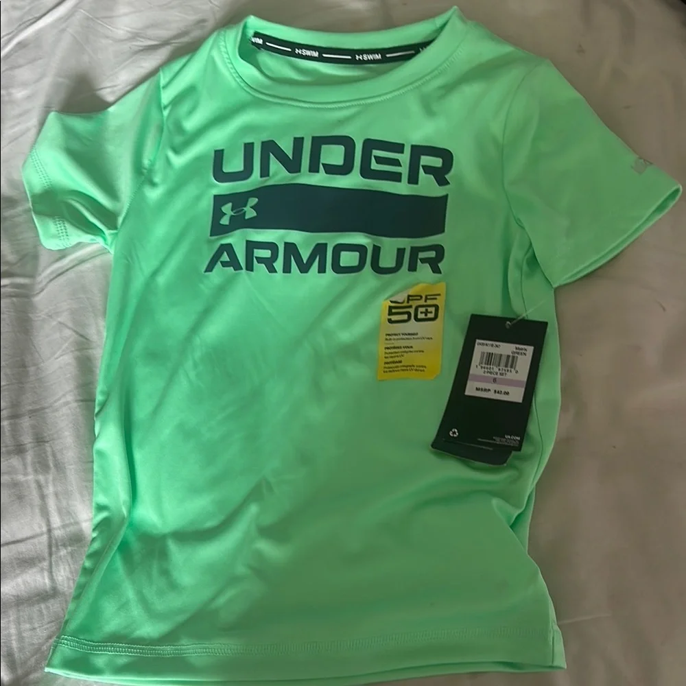 NWT Under Armour Boys Swim Shirt